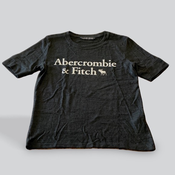 Abercrombie & Fitch Womens Black Short Sleeve Logo Soft Stretchy T Shirt Size S - Picture 3 of 9